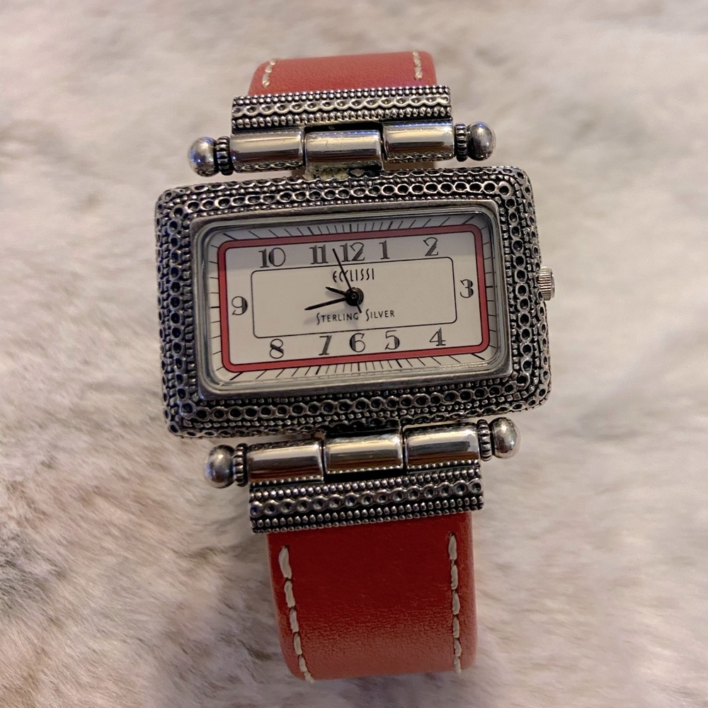 Sterling & Leather Ladies Ecclissi Watch